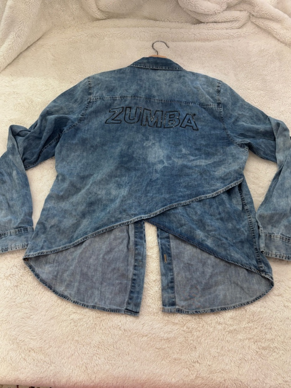 Zumba Fitness Light Blue Denim Shirt Jacket